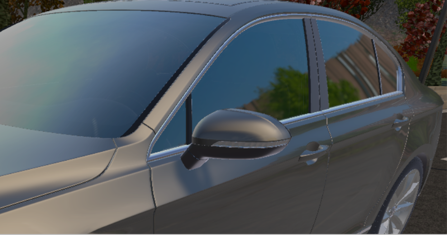 Interactive 3D Rendering - Detailed view of a configured car ( zoom in)